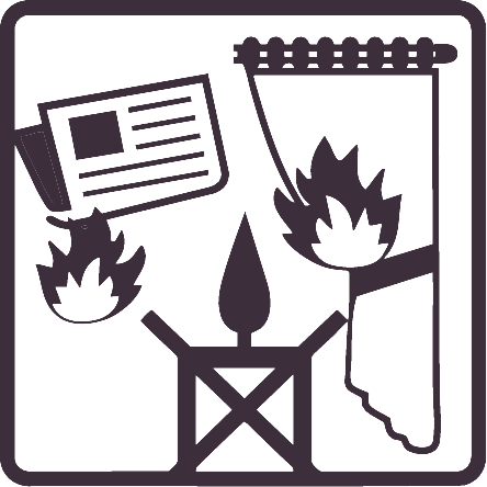 Uit de buurt van brandbare materialen