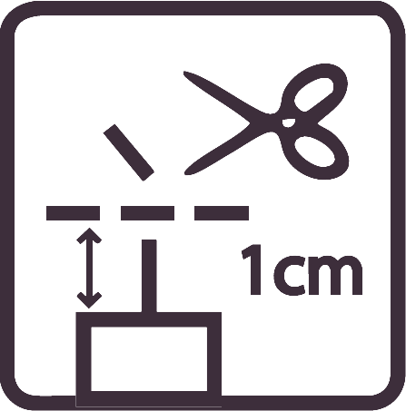 Knip de lont in tot 1 cm